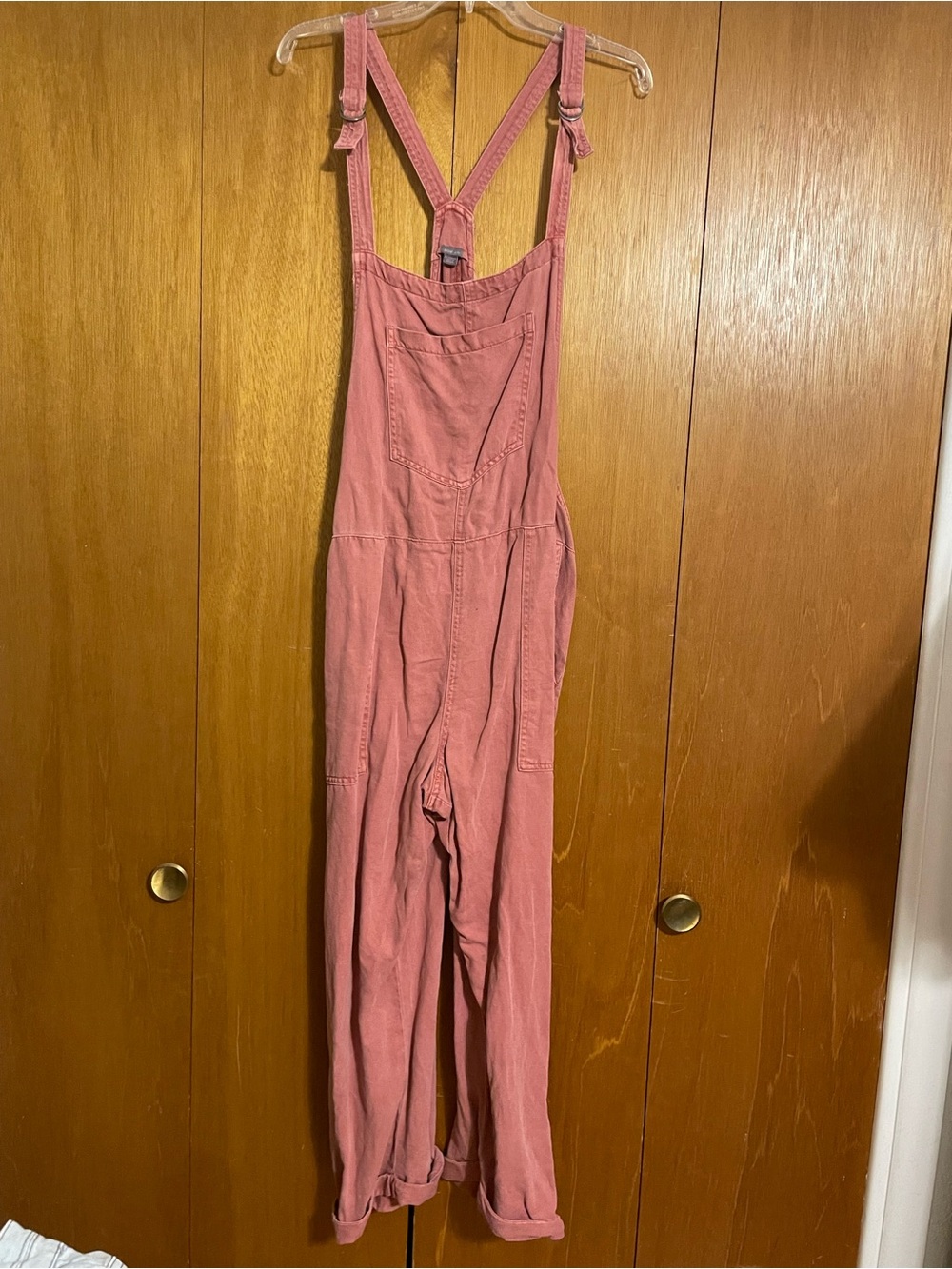 aerie Dusty Rose Cotton Overalls Jumpsuit